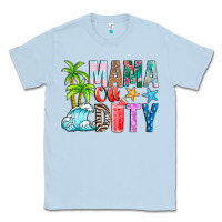 Dusty Blue Mama Of Duty Classic Tee - CowhideDigitalArt