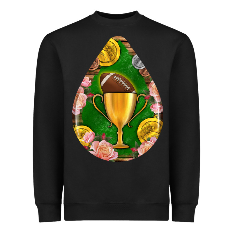 American Football And Western Roses Teardrop Heavyweight Sweatshirt by BundleAndBundleShop | Teevron