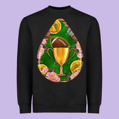 American Football And Western Roses Teardrop Heavyweight Sweatshirt Designed By Bundleandbundleshop