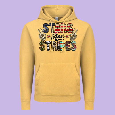 Stars And Stripes Vintage Hoodie Designed By Cowhidedigitalart