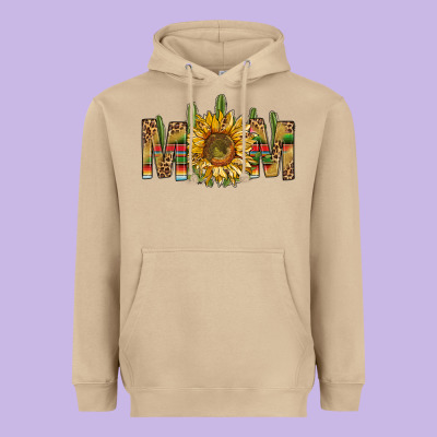 Western Mom With Sunflower Heavyweight Hoodie Designed By Bundleandbundleshop