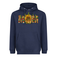 Navy Western Mom With Sunflower Heavyweight Hoodie - BundleAndBundleShop