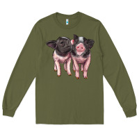 Army Green cute baby pigs Long Sleeve Tee - Artiststas