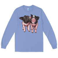 Colony Blue cute baby pigs Long Sleeve Tee - Artiststas