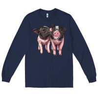 Navy cute baby pigs Long Sleeve Tee - Artiststas