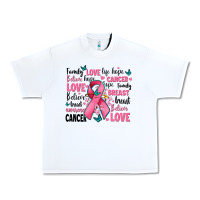 White breast cancer ribbons with cancer words Urban Heavy Tee - AdoDesignShop