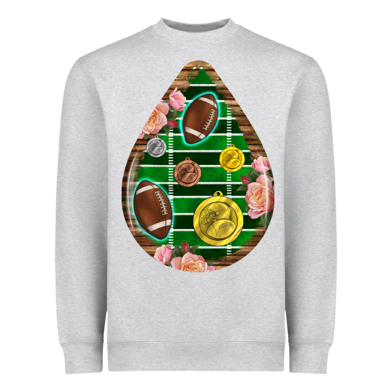 American Football And Western Roses Teardrop Heavyweight Sweatshirt by BundleAndBundleShop | Teevron