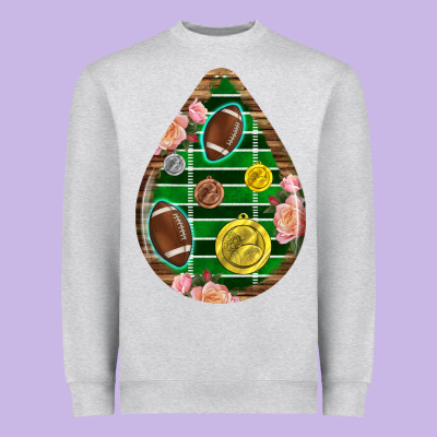 American Football And Western Roses Teardrop Heavyweight Sweatshirt Designed By Bundleandbundleshop