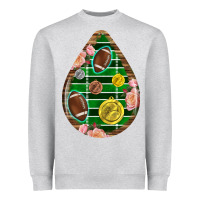 Heather Grey american football and western roses teardrop Heavyweight Sweatshirt - BundleAndBundleShop