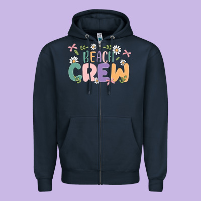 Beach Crew Zipper Hoodie Designed By Maliassmallbusiness