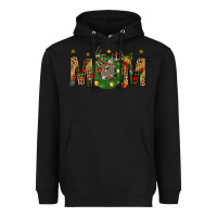 Black Western Mom With Reindeer Heavyweight Hoodie - BundleAndBundleShop