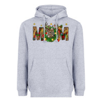 Heather Grey Western Mom With Reindeer Heavyweight Hoodie - BundleAndBundleShop