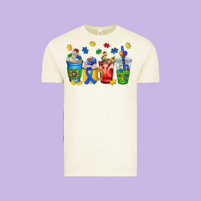 Autism Coffee Cup Vintage Tee Designed By Adodesignshop