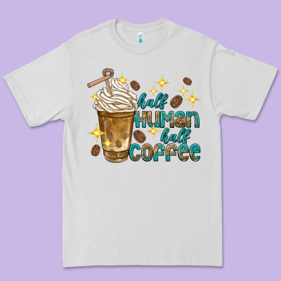 Premium Tee half human half coffee