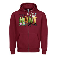Burgundy the hunt is on Zipper Hoodie - MaliasSmallBusiness