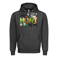 Charcoal Heather the hunt is on Zipper Hoodie - MaliasSmallBusiness