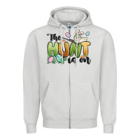 Dove Grey the hunt is on Zipper Hoodie - MaliasSmallBusiness
