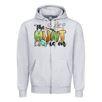Heather Grey the hunt is on Zipper Hoodie - MaliasSmallBusiness