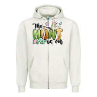 Oatmeal Heather the hunt is on Zipper Hoodie - MaliasSmallBusiness