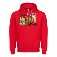 Red the hunt is on Zipper Hoodie - MaliasSmallBusiness