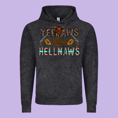 Yeehaws And Hellnaws Vintage Hoodie Designed By Cowhidedigitalart