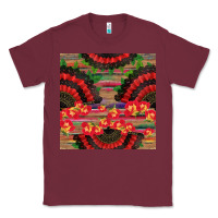 Burgundy spanish hand fan seamless pattern Classic Tee - BundleAndBundleShop