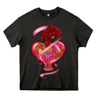 Asphalt heart glass vase love tickets with rose Heavy Core Tee - RanaPortraitStore