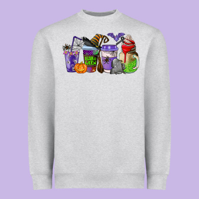 Halloween Coffee Cups Heavyweight Sweatshirt Designed By Adodesignshop