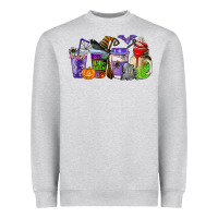 Heather Grey halloween coffee cups Heavyweight Sweatshirt - AdoDesignShop