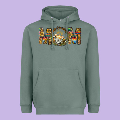 Western Mom With Baby Jesus Heavyweight Hoodie Designed By Bundleandbundleshop