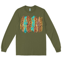 Army Green western brushstrokes Long Sleeve Tee - AdoDesignShop