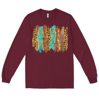 Burgundy western brushstrokes Long Sleeve Tee - AdoDesignShop