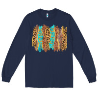 Navy western brushstrokes Long Sleeve Tee - AdoDesignShop