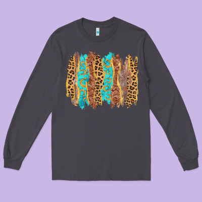 Western Brushstrokes Long Sleeve Tee Designed By Adodesignshop