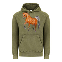 Vintage Olive horse Vintage Hoodie - FaDigitalArtStudio
