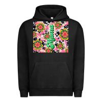 Pigment Black mama with hippie daisies Urban Hoodie - TumblerDesignByShophia