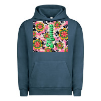 Pigment Midnight Navy mama with hippie daisies Urban Hoodie - TumblerDesignByShophia