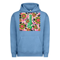 Pigment Pebble Blue mama with hippie daisies Urban Hoodie - TumblerDesignByShophia