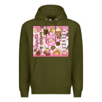 Army Green cafecito y chisme Premium Hoodie - JahusDesignShop