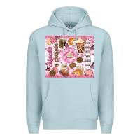 Blue Mist cafecito y chisme Premium Hoodie - JahusDesignShop