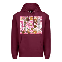 Burgundy cafecito y chisme Premium Hoodie - JahusDesignShop
