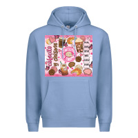 Colony Blue cafecito y chisme Premium Hoodie - JahusDesignShop