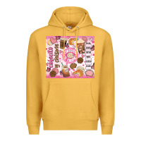 Mustard cafecito y chisme Premium Hoodie - JahusDesignShop