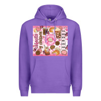 Purple cafecito y chisme Premium Hoodie - JahusDesignShop