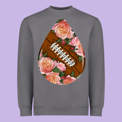 American Football And Western Roses Teardrop Heavyweight Sweatshirt Designed By Bundleandbundleshop