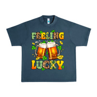 Midnight Navy feeling lucky Urban Heavy Tee - Artiststas