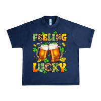 Navy feeling lucky Urban Heavy Tee - Artiststas