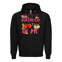 Black my teacher survived 100 days of me Zipper Hoodie - MaliasSmallBusiness