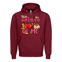 Burgundy my teacher survived 100 days of me Zipper Hoodie - MaliasSmallBusiness