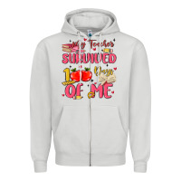 Dove Grey my teacher survived 100 days of me Zipper Hoodie - MaliasSmallBusiness